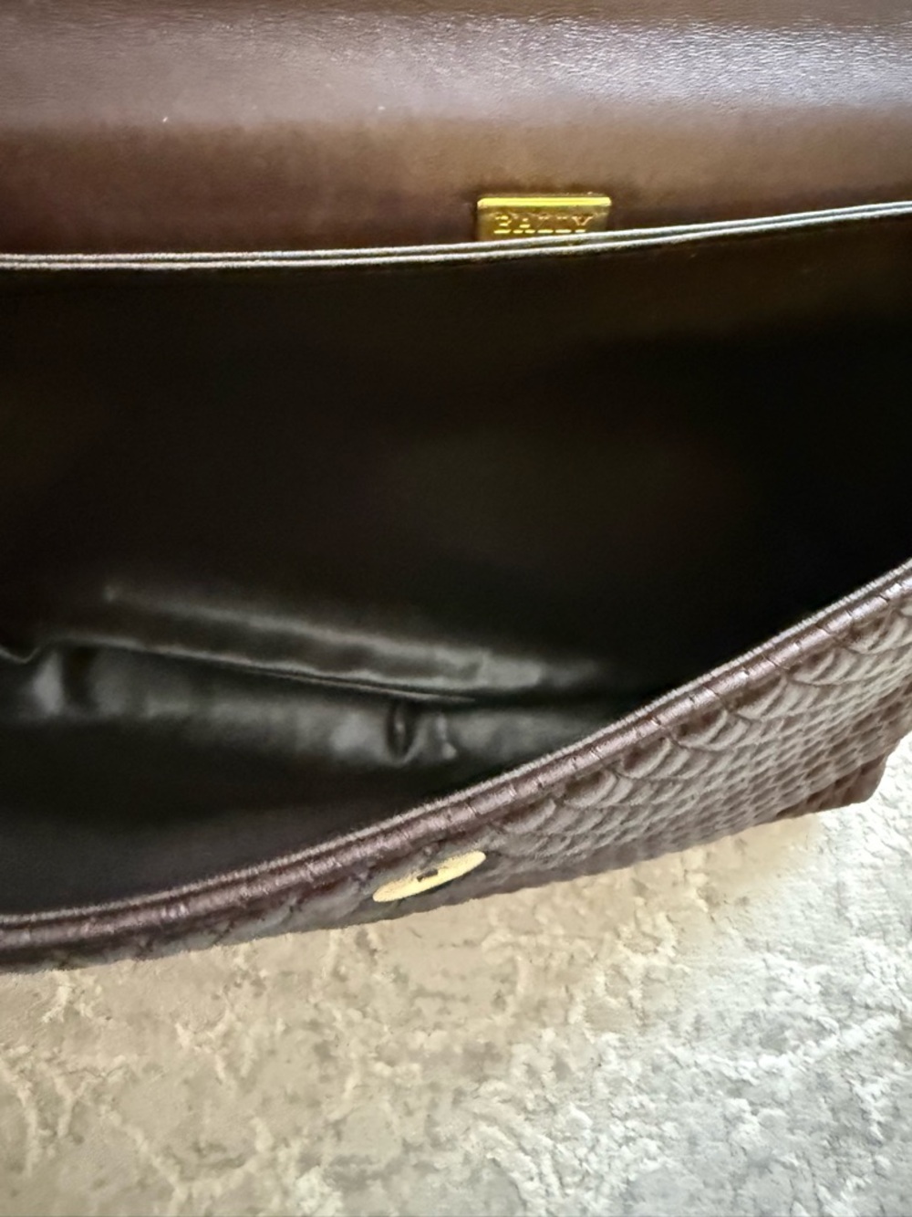 Bally Quilted Leather Satchel 

Dark Brown with Gold Hardware - Picture 10 of 14